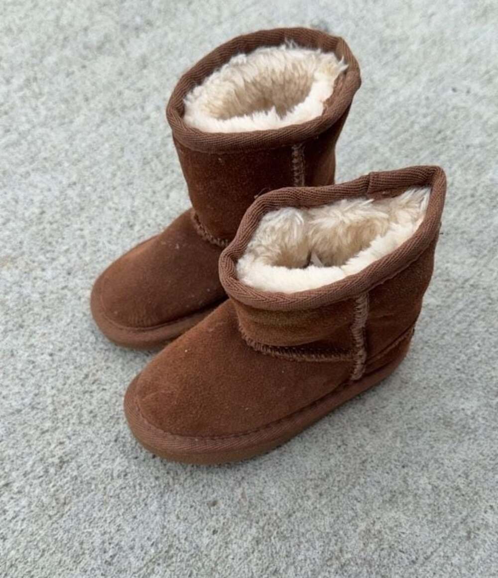 LAMO Toddler Size 6 Brown Suede Faux Fur Lined Winter Boots